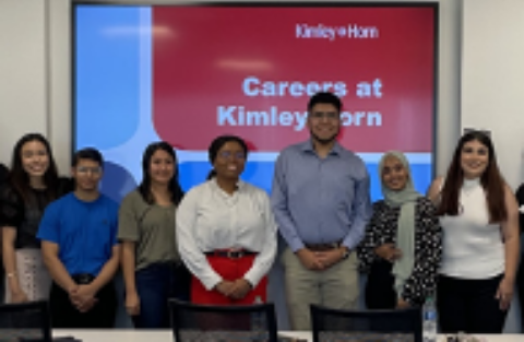 Group of people posing for Careers at Kimley Horn presentation